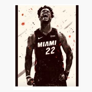 BRAND NEW!💯 JIMMY BUTLER MIAMI HEAT🔥GLOSSY 8.5x11 COLOR ART BASKETBALL POSTER!